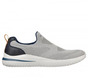Men Skechers Delson 3.0 - Fairfield Slip On Shoes Grey USA | 7485-DGQOZ
