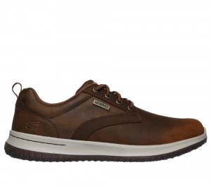 Men Skechers Delson - Antigo Lace Up Brown USA | 5387-OMVLS