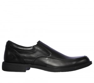 Men Skechers Dreston - Ratlon Slip On Shoes Black USA | 5236-BZXCI