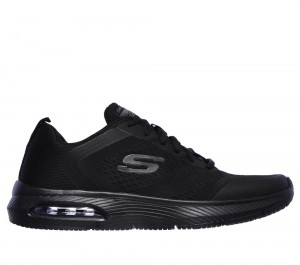 Men Skechers Dyna-Air Lace Up Black USA | 6048-ACIKN