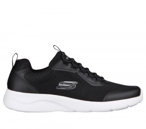 Men Skechers Dynamight 2.0 - Setner Slip On Shoes Black / White USA | 4571-GVHWE