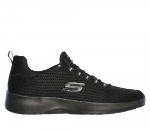Men Skechers Dynamight Slip On Shoes Black USA | 3257-YHGQV