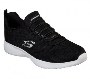 Men Skechers Dynamight Slip On Shoes Black / White USA | 8926-CJMHV