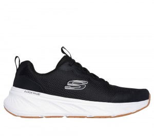 Men Skechers Edgeride - Rekze Slip On Shoes Black / White USA | 5437-VJSTZ