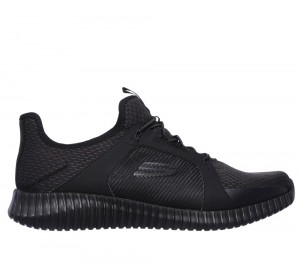 Men Skechers Elite Flex Slip On Shoes Black USA | 4305-HKETY