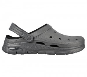 Men Skechers Foamies: Arch Fit Lined - Chillaxing Slip On Shoes Charcoal USA | 1394-ZGORK