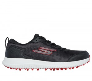 Men Skechers GO GOLF Max Fairway 4 Lace Up Black / Red USA | 2563-JAODP