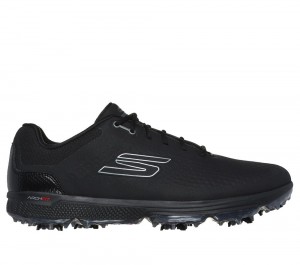 Men Skechers GO GOLF PRO 6 Lace Up Black USA | 2154-OIWNX