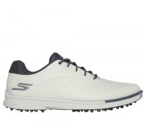 Men Skechers GO GOLF Tempo GF Lace Up Natural / Gray USA | 9483-QMEPI