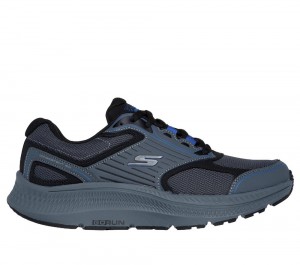 Men Skechers GO RUN Consistent 2.0 Lace Up Charcoal / Blue USA | 4812-RZLIQ
