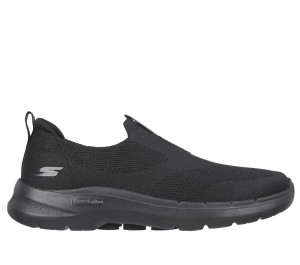 Men Skechers GO WALK 6 Slip On Shoes Black USA | 4396-CEMVJ