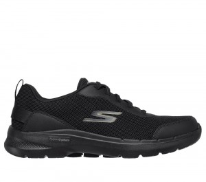 Men Skechers GO WALK 6 - Bold Knight Slip On Shoes Black USA | 4132-SMAZK