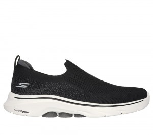 Men Skechers GO WALK 7 Slip On Shoes Black / Charcoal USA | 7129-CELAN