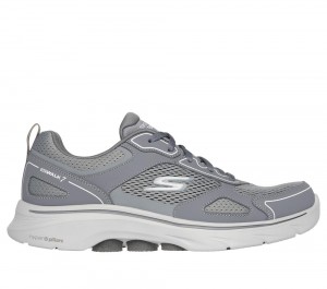 Men Skechers GO WALK 7 - The Forefather Lace Up Grey USA | 6052-JOGEQ