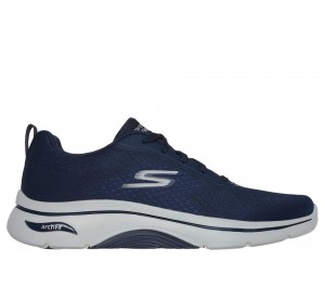 Men Skechers GO WALK Arch Fit 2.0 - Idyllic 2 Lace Up Navy USA | 3472-ZCBTQ