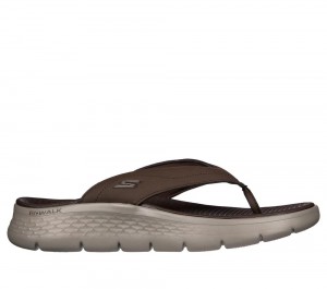 Men Skechers GO WALK Flex Sandal - Vallejo Sandals Chocolate Brown USA | 0165-GSMXP
