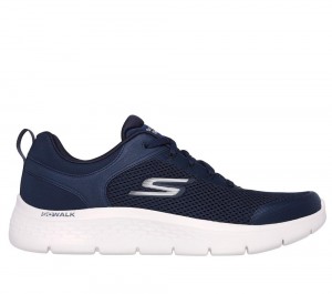 Men Skechers GO WALK Flex - Independent Lace Up Navy USA | 8195-GTUDL