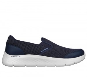Men Skechers GO WALK Flex - Request Slip On Shoes Navy / Gray USA | 2809-RWOXC