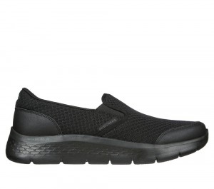 Men Skechers GO WALK Flex - Request Sneakers Black USA | 5806-VCMZJ