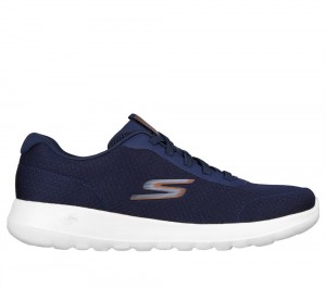 Men Skechers GO WALK Max - Midshore Slip On Shoes Navy / Orange USA | 7402-EJANG