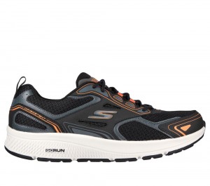Men Skechers GOrun Consistent Lace Up Black / Orange USA | 5193-KWSYI