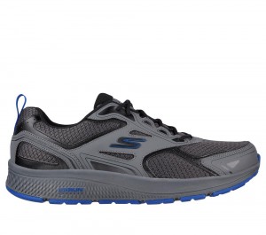 Men Skechers GOrun Consistent Lace Up Charcoal / Blue USA | 6582-WBVOT