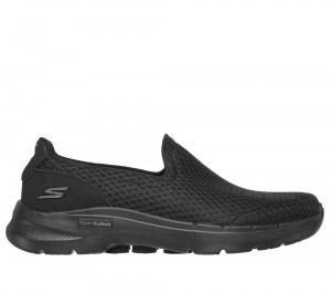 Men Skechers GOwalk 6 - Motley Slip On Shoes Black USA | 7104-SNIQK