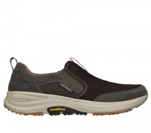 Men Skechers GOwalk Outdoor - Andes Slip On Shoes Brown USA | 5304-JYCUG
