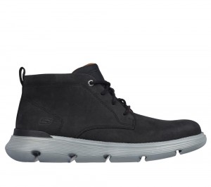 Men Skechers Garza - Fontaine Boots Black USA | 8372-MCBAZ