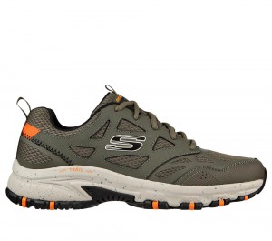 Men Skechers Hillcrest Lace Up Olive USA | 3170-IDUGV