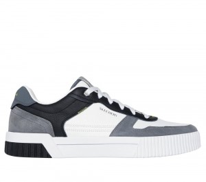 Men Skechers Jade - Kovos Lace Up White / Blue USA | 5342-LZKRI