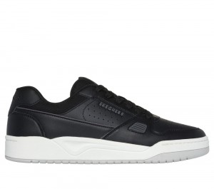 Men Skechers Koopa Court - Tiebreak Lace Up Black USA | 5847-DKOUI