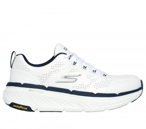 Men Skechers Max Cushioning Premier 2.0 - Lucid 2 Lace Up White / Navy USA | 2618-FJHKZ