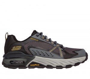 Men Skechers Max Protect Lace Up Black / Charcoal USA | 3510-SARFE