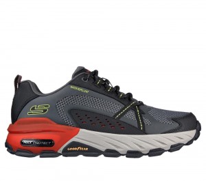 Men Skechers Max Protect Lace Up Charcoal / Multicolor USA | 3246-DGYSV
