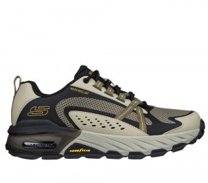 Men Skechers Max Protect Lace Up Pebble / Black USA | 1256-IKMWN