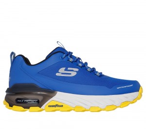 Men Skechers Max Protect - Fast Track Lace Up Blue / Yellow USA | 1726-BCPEJ