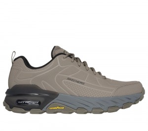 Men Skechers Max Protect - Irongaurd Lace Up Taupe / Black USA | 0387-IHXLC