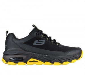 Men Skechers Max Protect - Liberated Sneakers Black / Yellow USA | 6197-VBOXR