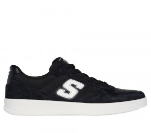 Men Skechers New Wave Cup - Calven Slip On Shoes Black USA | 4623-AQPHV