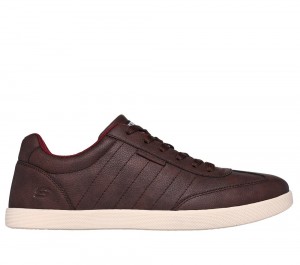 Men Skechers Placer - Crandon Lace Up Chocolate Brown USA | 9718-IVMPE