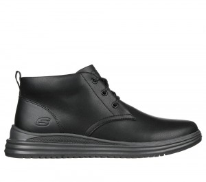 Men Skechers Proven - Yermo Boots Black USA | 0378-DMKEA