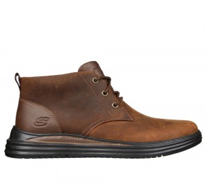 Men Skechers Proven - Yermo Boots Brown USA | 5310-UJGCY