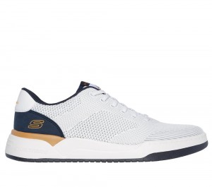 Men Skechers Relaxed Fit: Corliss - Dorset Slip On Shoes White USA | 4503-LQDTH