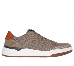 Men Skechers Relaxed Fit: Corliss - Dorset Slip On Shoes Taupe Brown USA | 3865-QXMUC