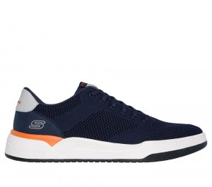 Men Skechers Relaxed Fit: Corliss - Dorset Slip On Shoes Navy USA | 3917-HQUXN