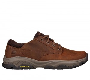 Men Skechers Relaxed Fit: Craster - Fenzo Lace Up Brown USA | 2791-JEDIW