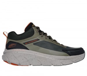 Men Skechers Relaxed Fit: D'Lux Walker 2.0 - Grailo Sneakers Olive / Orange USA | 3275-DYHGC