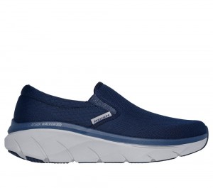 Men Skechers Relaxed Fit: D'Lux Walker 2.0 - Denmor Slip On Shoes Navy USA | 5938-MDPKL