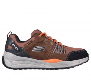 Men Skechers Relaxed Fit: Equalizer 4.0 Trail - Kandala Lace Up Brown / Black USA | 4610-RYLIJ